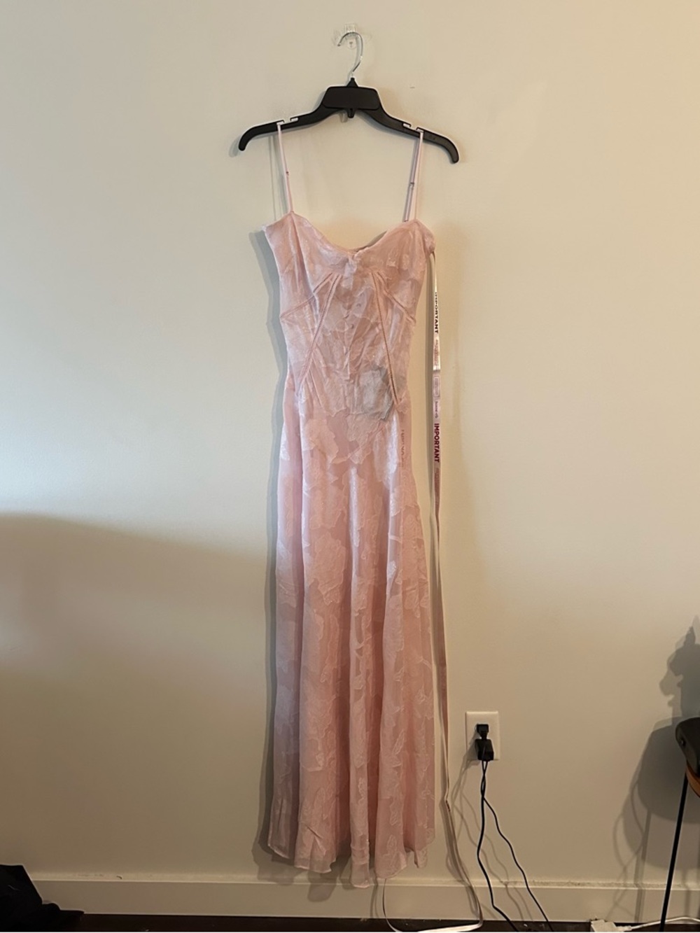 NEW House Of CB Seren Pink Floral Lace Back Maxi Dress Gown Romantic S A-C - Picture 2 of 8